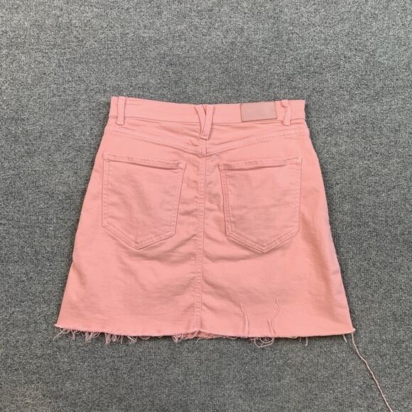 Rails Skirt Womens 25 Pink Brentwood Denim Raw Hem High Waisted 5 Pocket Mini - Picture 7 of 9